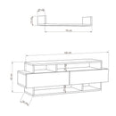 Set Comodă TV NOAH 4 rafturi 2 uşi 125 cm, Opțiuni culoare - Maroom