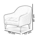 Fotoliu MONREAL 78 cm, Opțiuni culoare - Maroom