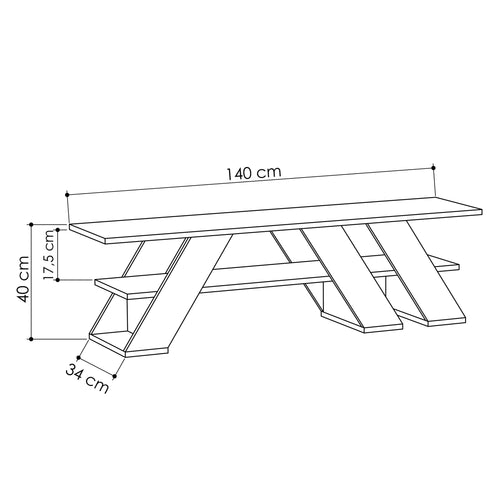 Comodă TV LYDIA 1 raft 140 cm, Opțiuni culoare - Maroom