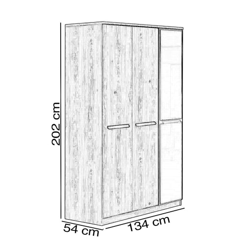 Dulap EMPOLI 3 uşi 134 x 202 cm - Maroom