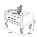 Noptieră VALENCIA 1 sertar 61 x 44 cm - Maroom