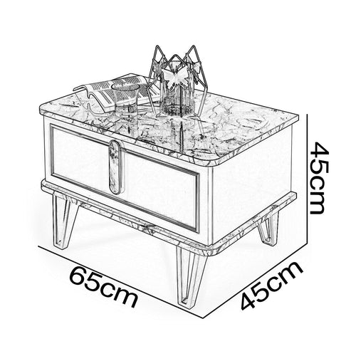 Noptieră SEMENTA 1 sertar 65 x 45 cm - Maroom