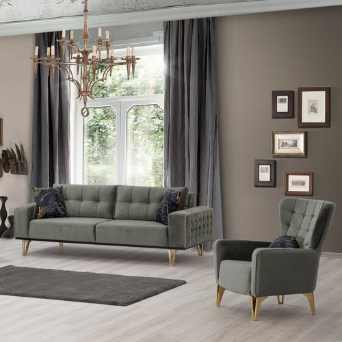 Fotoliu SEMENTA Gold 74 cm, Easy clean, Opțiuni culoare