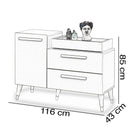 Comodă EMPOLI ALB 1 ușă 3 sertare 116 x 85 cm - Maroom