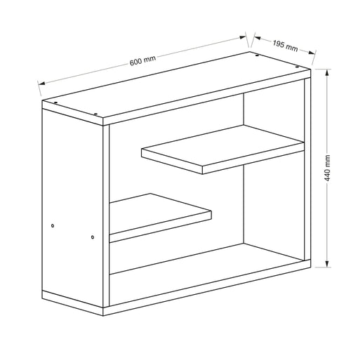 Raft de perete JOEY 60 x 44 cm, Opțiuni culoare - Maroom