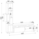 Comodă TV WENDY 2 uși 6 rafturi 160 cm Opțiuni culoare - Maroom