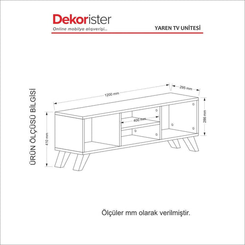 Comodă TV HAZEL 4 rafturi 120 cm